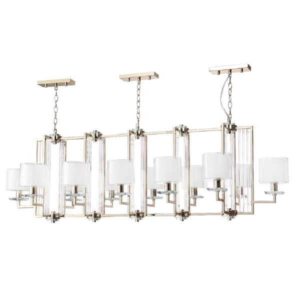 Подвесная люстра Crystal Lux Nicolas SP12 L1600 Gold/White Подвесная люстра Crystal Lux Nicolas SP12 L1600 Gold/White