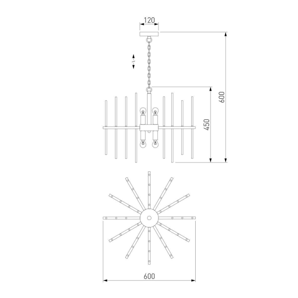 Подвесная люстра Bogates Allure 355/6 Smart хром Подвесная люстра Bogates Allure 355/6 Smart хром