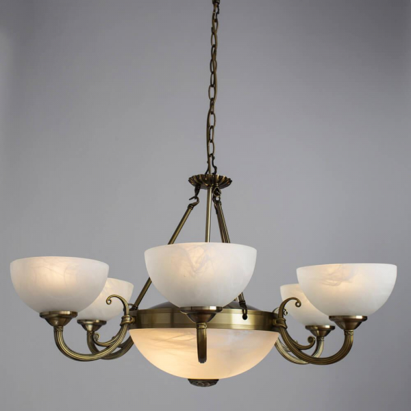 Подвесная люстра Arte Lamp Windsor White A3777LM-6-2AB Подвесная люстра Arte Lamp Windsor White A3777LM-6-2AB