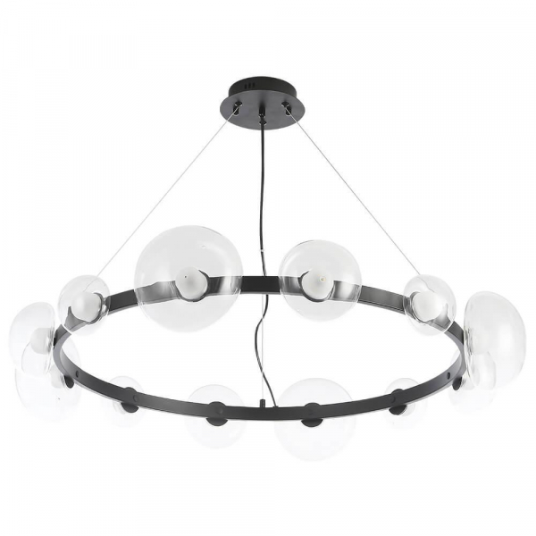 Подвесная светодная люстра Crystal Lux Bosque SP12 Black/Transparent Подвесная светодная люстра Crystal Lux Bosque SP12 Black/Transparent