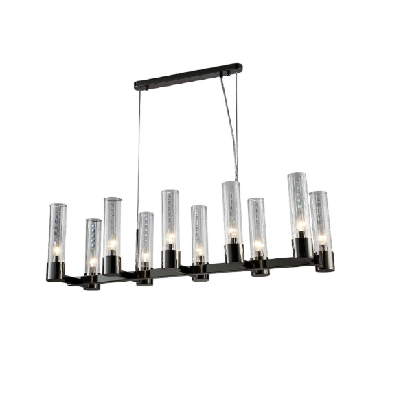 Подвесная люстра Crystal Lux OTONO SP10 L980 BLACK CHROMIUM/TRANSPARENTE Подвесная люстра Crystal Lux OTONO SP10 L980 BLACK CHROMIUM/TRANSPARENTE