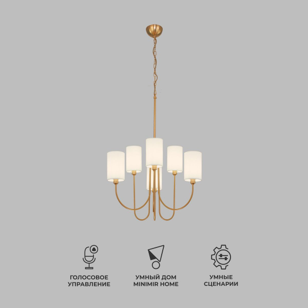 Подвесная люстра Eurosvet Abbey 60164/6 латунь Smart