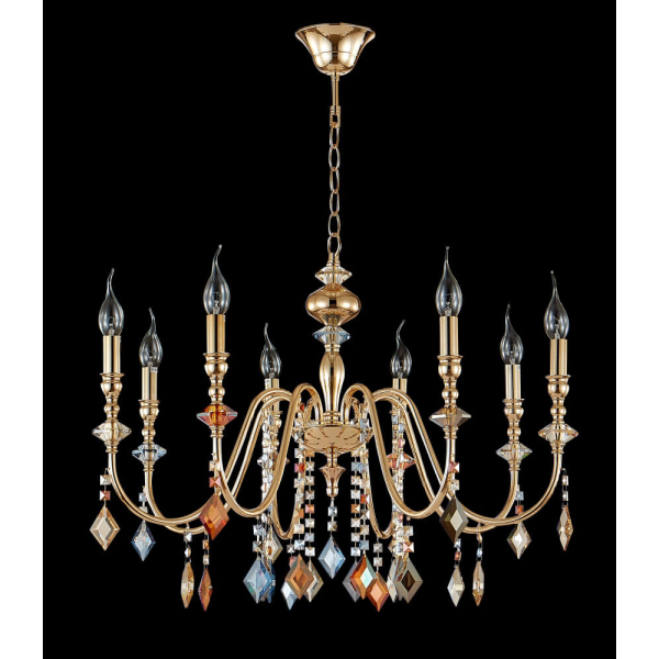 Подвесная люстра Crystal Lux MERCEDES SP8 GOLD/COLOR
