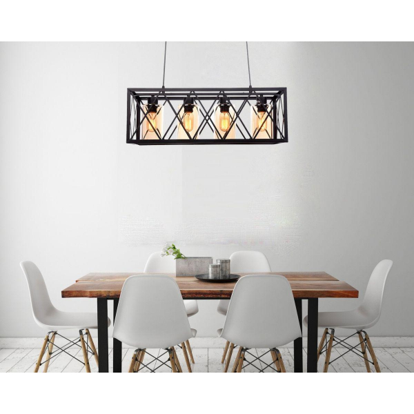 Подвесная люстра Lumina Deco Nortis LDP 11535-4 BK Подвесная люстра Lumina Deco Nortis LDP 11535-4 BK