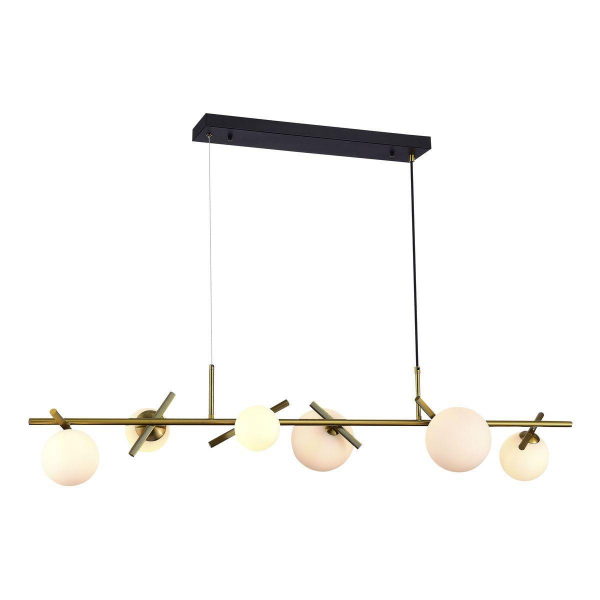 Подвесная люстра iLamp Golden 2134-6L BR+MBK Подвесная люстра iLamp Golden 2134-6L BR+MBK