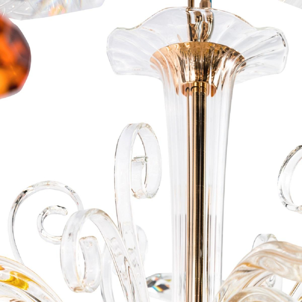 Подвесная люстра Crystal Lux Catarina SP8 V2 Gold/Transparent-Cognac Подвесная люстра Crystal Lux Catarina SP8 V2 Gold/Transparent-Cognac