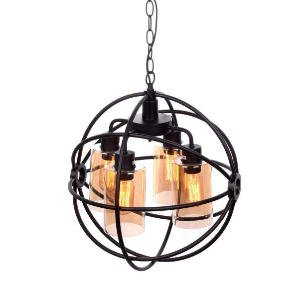 Подвесная люстра Lumina Deco Stradi LDP 11509-4 BK Подвесная люстра Lumina Deco Stradi LDP 11509-4 BK