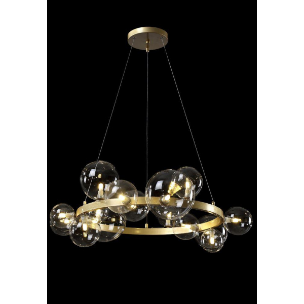 Подвесная люстра Crystal Lux Agata SP15 V2 Gold/Transparente Подвесная люстра Crystal Lux Agata SP15 V2 Gold/Transparente