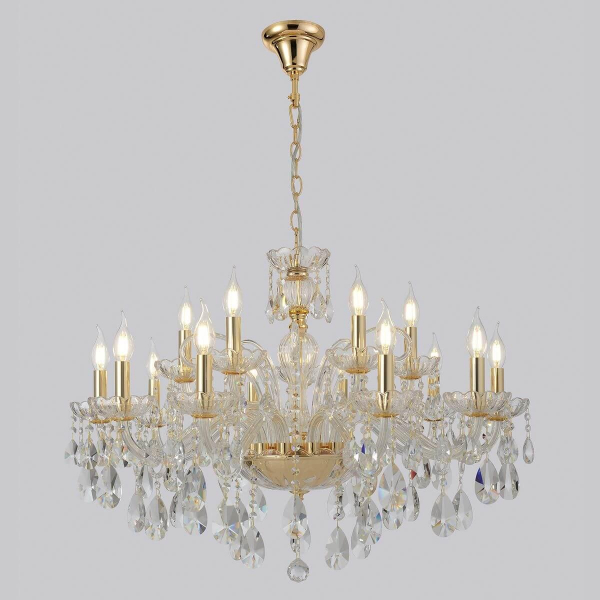Подвесная люстра Crystal Lux MONICA SP10+5 GOLD Подвесная люстра Crystal Lux MONICA SP10+5 GOLD