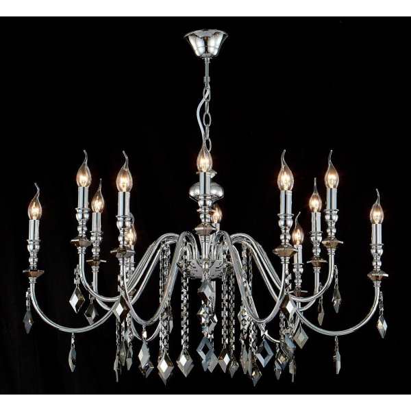 Подвесная люстра Crystal Lux MERCEDES SP6+6 CHROME/SMOKE Подвесная люстра Crystal Lux MERCEDES SP6+6 CHROME/SMOKE