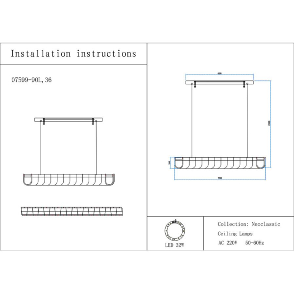 Люстра Kink Light Гэлли 07599-90L,36