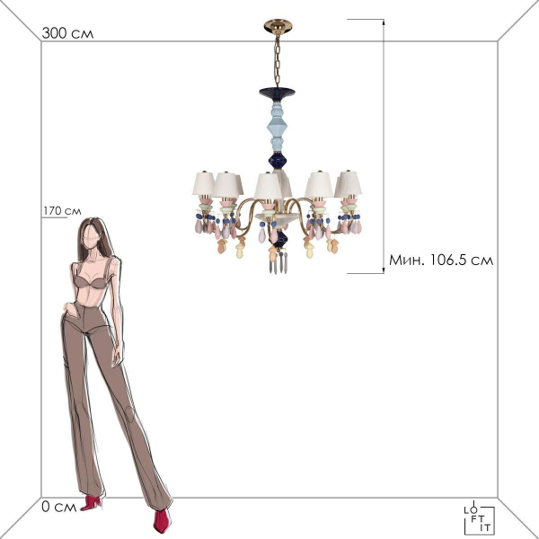 Подвесная люстра Loft IT Grace 10203/10 Mult Подвесная люстра Loft IT Grace 10203/10 Mult