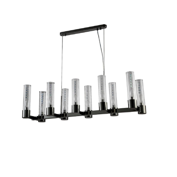 Подвесная люстра Crystal Lux OTONO SP10 L980 BLACK CHROMIUM/TRANSPARENTE Подвесная люстра Crystal Lux OTONO SP10 L980 BLACK CHROMIUM/TRANSPARENTE