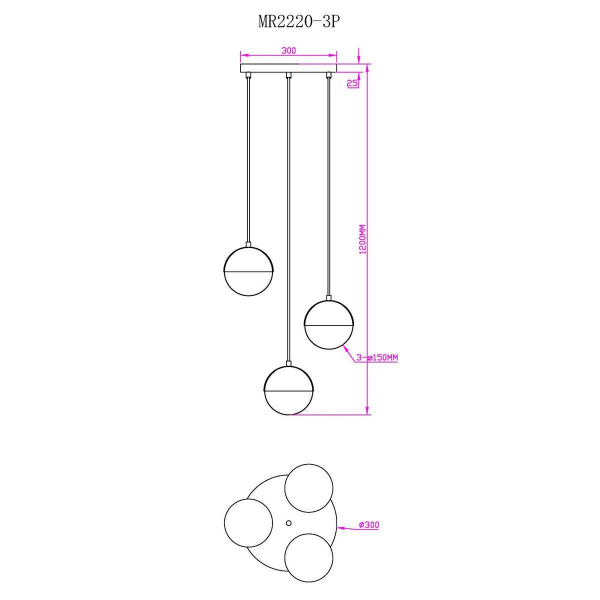 Подвесная люстра MyFar Loreen MR2220-3P Подвесная люстра MyFar Loreen MR2220-3P