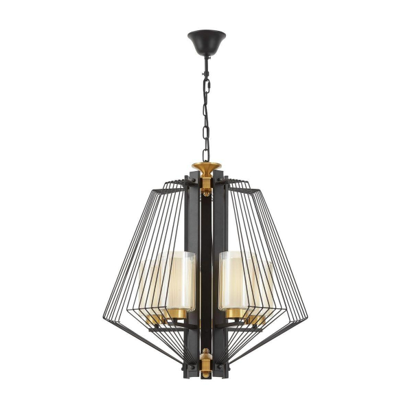Подвесная люстра Lumina Deco Canti LDP 1244-5 BK+MD Подвесная люстра Lumina Deco Canti LDP 1244-5 BK+MD