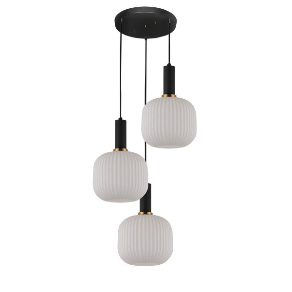 Подвесная люстра Lumina Deco Gato LDP 1217-3 WT+BK Подвесная люстра Lumina Deco Gato LDP 1217-3 WT+BK