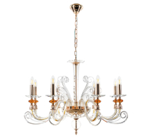 Подвесная люстра Crystal Lux Catarina SP8 V2 Gold/Transparent-Cognac