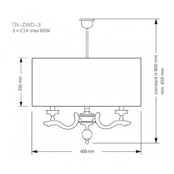 Подвесная люстра KUTEK MOOD Tivoli TIV-ZWD-3(N)