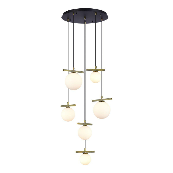 Подвесная люстра iLamp Golden 2134-6D BR+MBK Подвесная люстра iLamp Golden 2134-6D BR+MBK