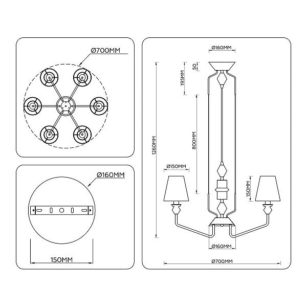 Люстра Ambrella Light HIGH LIGHT LH75401
