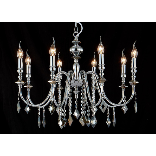 Подвесная люстра Crystal Lux MERCEDES SP8 CHROME/SMOKE