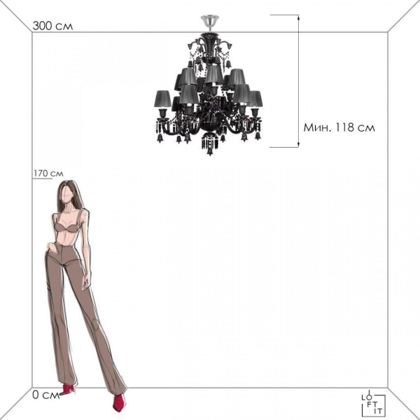 Подвесная люстра Loft IT Zenith 10210/12 Black Подвесная люстра Loft IT Zenith 10210/12 Black