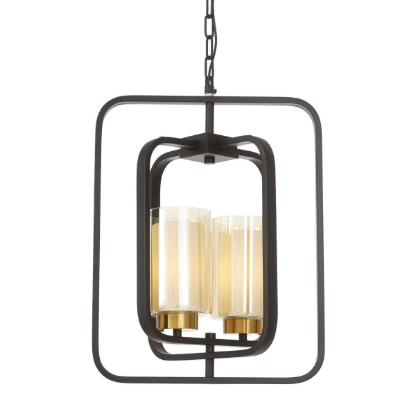 Подвесная люстра Lumina Deco Indivia LDP 1238-2 BK+MD Подвесная люстра Lumina Deco Indivia LDP 1238-2 BK+MD