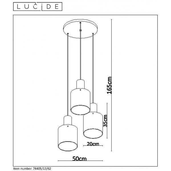 Подвесная люстра Lucide Toledo 74405/13/62 Подвесная люстра Lucide Toledo 74405/13/62