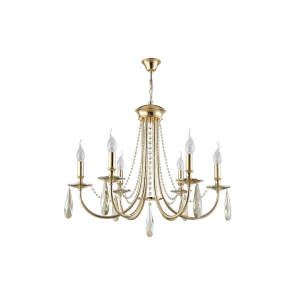 Подвесная люстра Crystal Lux Victoria SP6 Gold/Amber