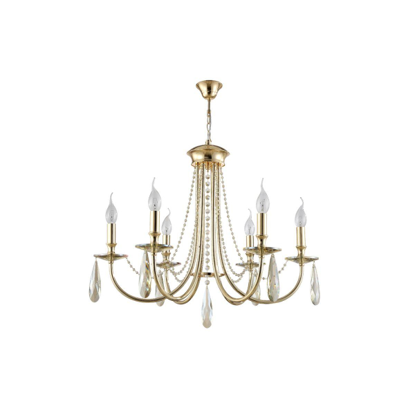 Подвесная люстра Crystal Lux Victoria SP6 Gold/Amber