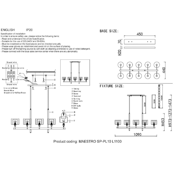 Подвесная люстра Crystal Lux Maestro SP-PL10 L1100 Gold Подвесная люстра Crystal Lux Maestro SP-PL10 L1100 Gold