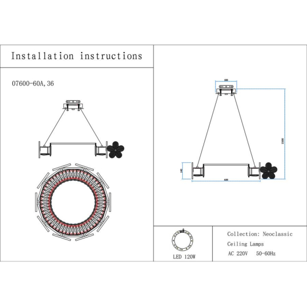 Люстра Kink Light Лиона 07600-60A,36