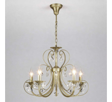 Подвесная люстра Eurosvet Alda 3305/5 латунь/прозрачный хрусталь Strotskis a072114