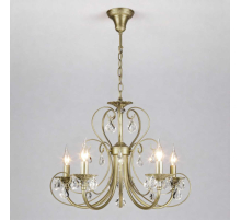 Подвесная люстра Eurosvet Alda 3305/5 латунь/прозрачный хрусталь Strotskis a072114