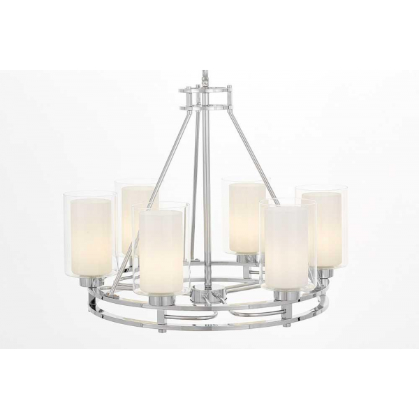 Подвесная люстра Lumina Deco Marietta LDP 8025-6 CHR+WT Подвесная люстра Lumina Deco Marietta LDP 8025-6 CHR+WT