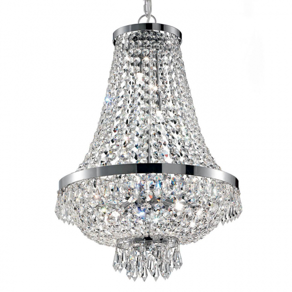 Подвесная люстра Ideal Lux Caesar SP9 Cromo 041827 Подвесная люстра Ideal Lux Caesar SP9 Cromo 041827
