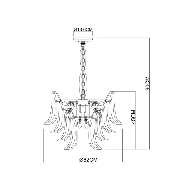 Подвесная люстра Arte Lamp Maya A4072LM-9GO Подвесная люстра Arte Lamp Maya A4072LM-9GO