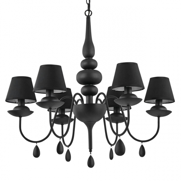 Подвесная люстра Ideal Lux Blanche SP6 Nero 111872 Подвесная люстра Ideal Lux Blanche SP6 Nero 111872
