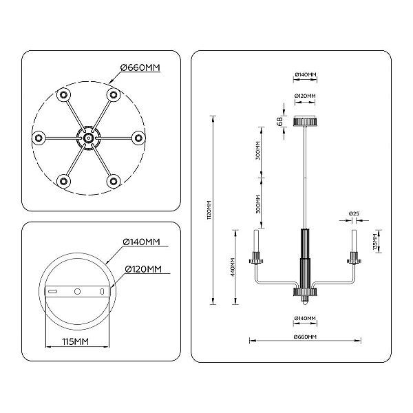 Люстра Ambrella Light HIGH LIGHT LH53124