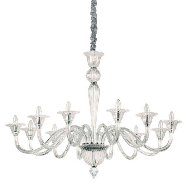 Подвесная люстра Ideal Lux Brigitta SP12 Trasparente 199375 Подвесная люстра Ideal Lux Brigitta SP12 Trasparente 199375