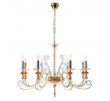 Подвесная люстра Crystal Lux Catarina SP8 V2 Gold/Transparent-Cognac