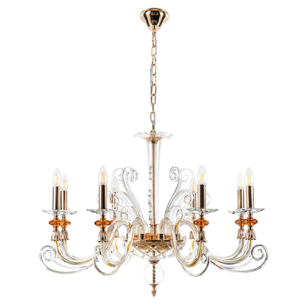 Подвесная люстра Crystal Lux Catarina SP8 V2 Gold/Transparent-Cognac Подвесная люстра Crystal Lux Catarina SP8 V2 Gold/Transparent-Cognac