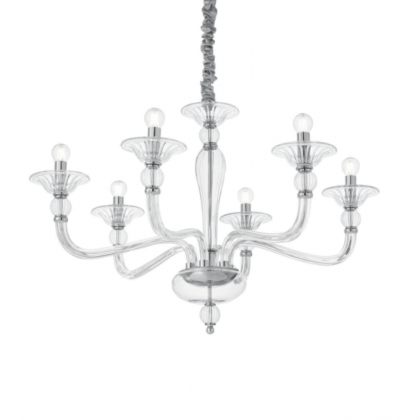 Подвесная люстра Ideal Lux Danieli SP6 Trasparente 159959 Подвесная люстра Ideal Lux Danieli SP6 Trasparente 159959
