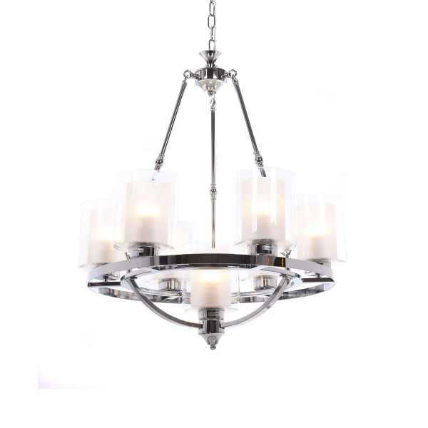 Подвесная люстра Lumina Deco Santini LDP 1220-7 CHR+WT Подвесная люстра Lumina Deco Santini LDP 1220-7 CHR+WT