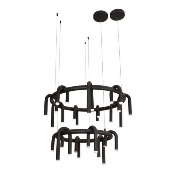 Люстра подвесная Alfa Light F4324-30 D80+D60 black