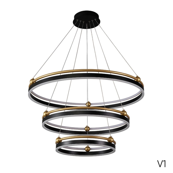Подвесная светодиодная люстра Crystal Lux FERNANDO SP158W LED BLACK/GOLD