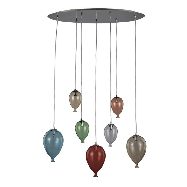 Подвесная люстра Ideal Lux Clown SP7 Color 100937 Подвесная люстра Ideal Lux Clown SP7 Color 100937