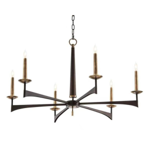 Люстра подвесная Alfa Light F1124-01 D680*H690 BK+COPEER