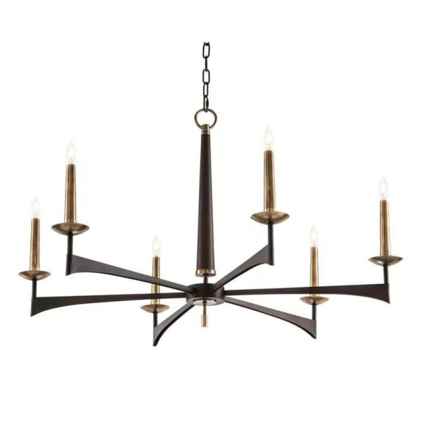 Люстра подвесная Alfa Light F1124-01 D680*H690 BK+COPEER