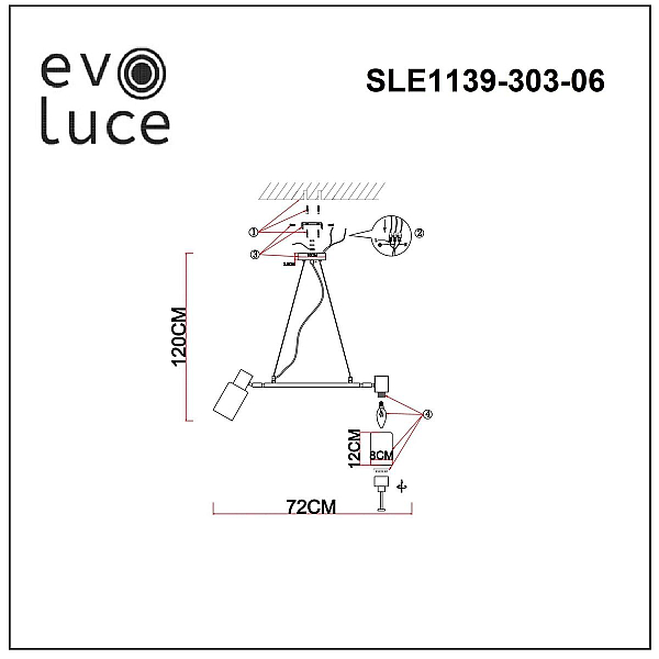 Подвесная люстра Evoluce Gessi SLE1139-303-06
